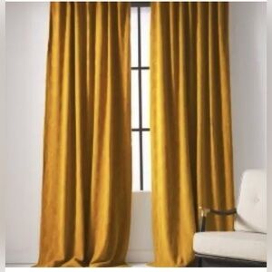 Anthropologie Gold Drapes Set of 2 woven 50x 82 excellent condition
